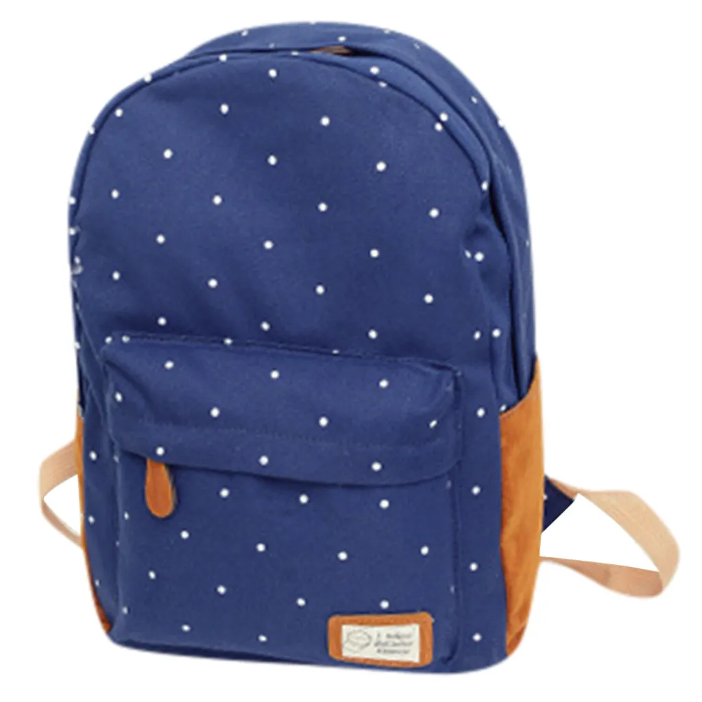 

MAIOUMY Woman 2019 New Fashion Wave Point Backpack Student School Bag Travel Backpack Zipper Canvas Large Capacity Bag July 10