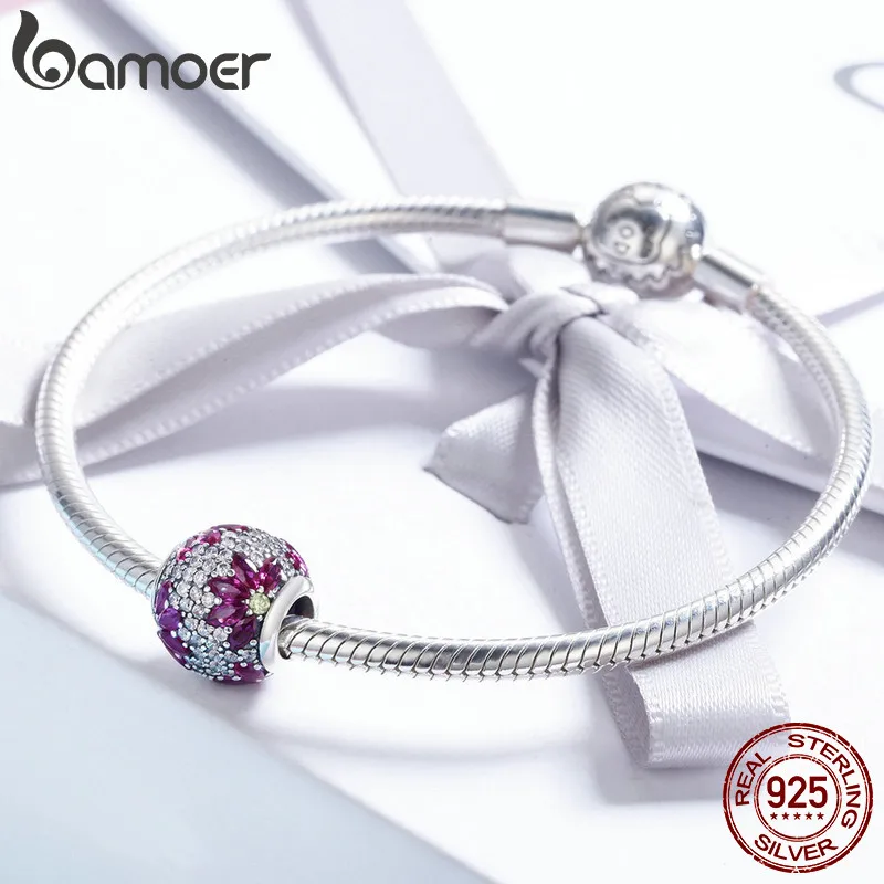 WOSTU Spring Collection 925 Sterling Silver Maple Leaves Clear CZ Beads fit Charm Bracelet & Necklaces DIY Jewelry BKC570