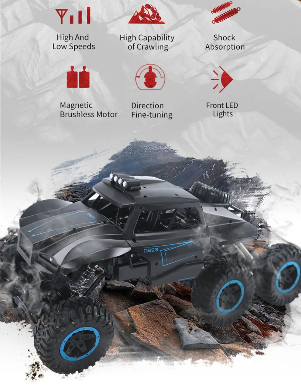 Новое поступление 2019 года JJRC Q51 RC автомобиль 2,4 г Off Road MAX 6WD РТР гоночный автомобиль автомобиля шесть колес щеткой дистанционное управление