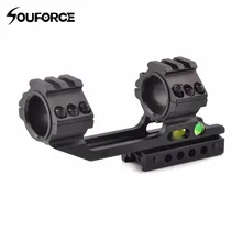 1 шт. черный алюминиевый материал прицела 2 слота диаметр 25,4/30 мм с пузырьковым уровнем подходит 20 мм Weaver рейку