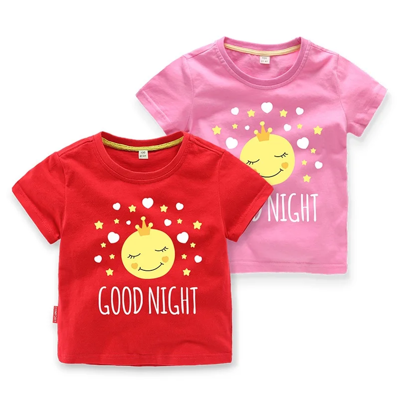 

Casual Summer Kids Tees Cotton Baby Boys T-Shirts Good Night Print For Age 1-8 Years Old