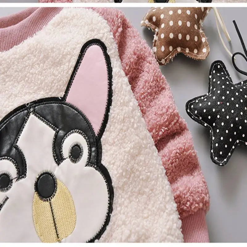 Winter Warm Thick Fleece Baby Sweaters Infant Cute Cartoon Animal Little Dog Kids Pullover Long Sleeve T-shirts Toddler Blouse (10)