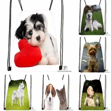 Custom Yorkshire Terrier Puppy Dog #2 Drawstring Backpack Bag Cute Daypack Kids Satchel (Black Back) 31x40cm#180531-02-37