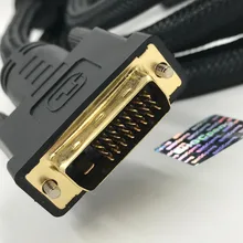 Кабель Dual Link 24+ 1 DVI-DVI позолоченный кабель Male-Male совместимый с DVI 24+ 5 Поддержка 3D с двумя ферритовыми сердечниками 3 метра 1 шт