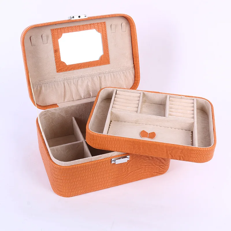 

Stone Stripe Cosmetic Bag Handheld Portable Large Capacity Cosmetics Case Professional Makeup Box Solid Cosmetic Box for Makeup