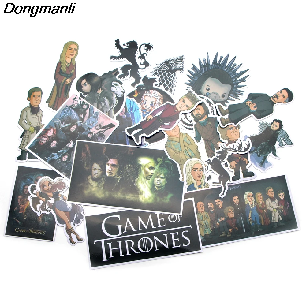 Prix P2484 23 pcs ensemble Game of Thrones DIY Planche À Roulettes Graffiti Portable badge Moto Bagages Sacs Accessoires
