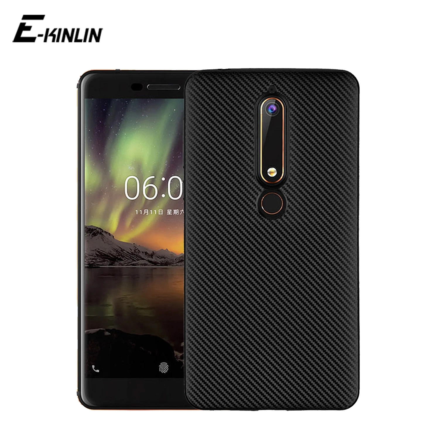 

Fashion Ultra Slim Carbon Fiber Texture Skin Soft TPU Case For Nokia X6 6 2018 6.1 5.1 3.1 2.1 8 7 Plus 5 3 2 1 Phone Back Cover