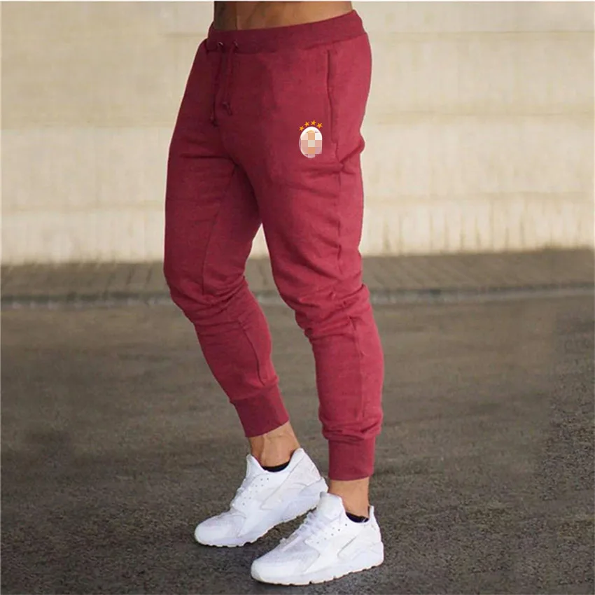 Mens Joggers Casual Pants Fitness Men Sportswear Tracksuit Bottoms Skinny Sweatpants Trousers gray Gyms Jogger Track Pants - Цвет: sweatpant-Red