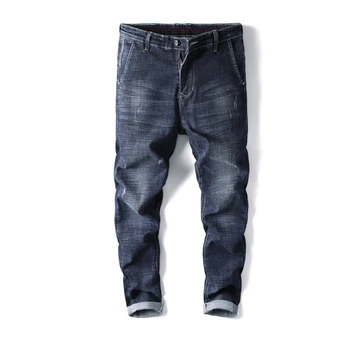 

2019 New summer Fashion Design Casual Spring Thin Jeans Men's Cotton-blend Slight Stretch Wash Effect Slim Fit Jeans male
