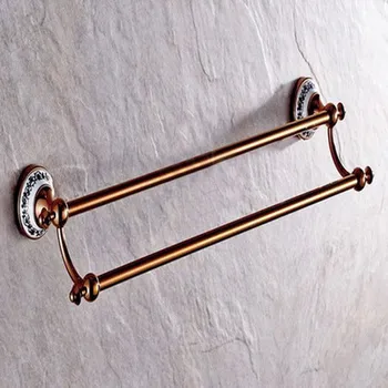 

Europe Antique Rose Gold Brass Bath Hardware Set Wall Mounted Bathroom Accessory Set toilet brush holder towel ring bath shelf