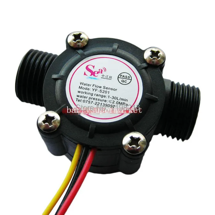 Расходомер для воды расходомер зал Сенсор индикатор счетчик ЖК-дисплей дисплей+ потока Сенсор+ электромагнитный клапан+ Мощность адаптер DN15 G1/2
