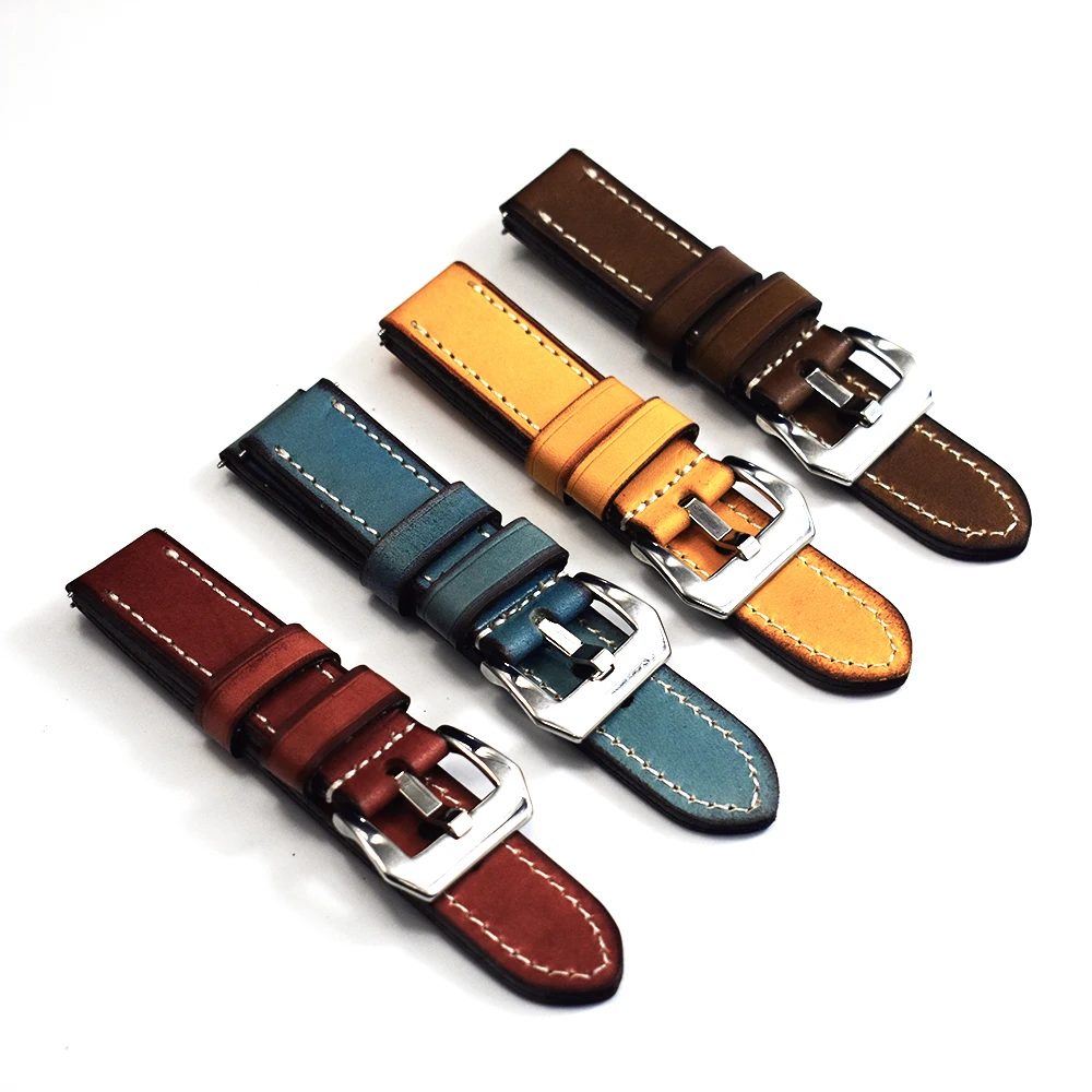 Ремешок для часов из бычьей кожи в стиле ретро винтажный Толстый Браслет ремень