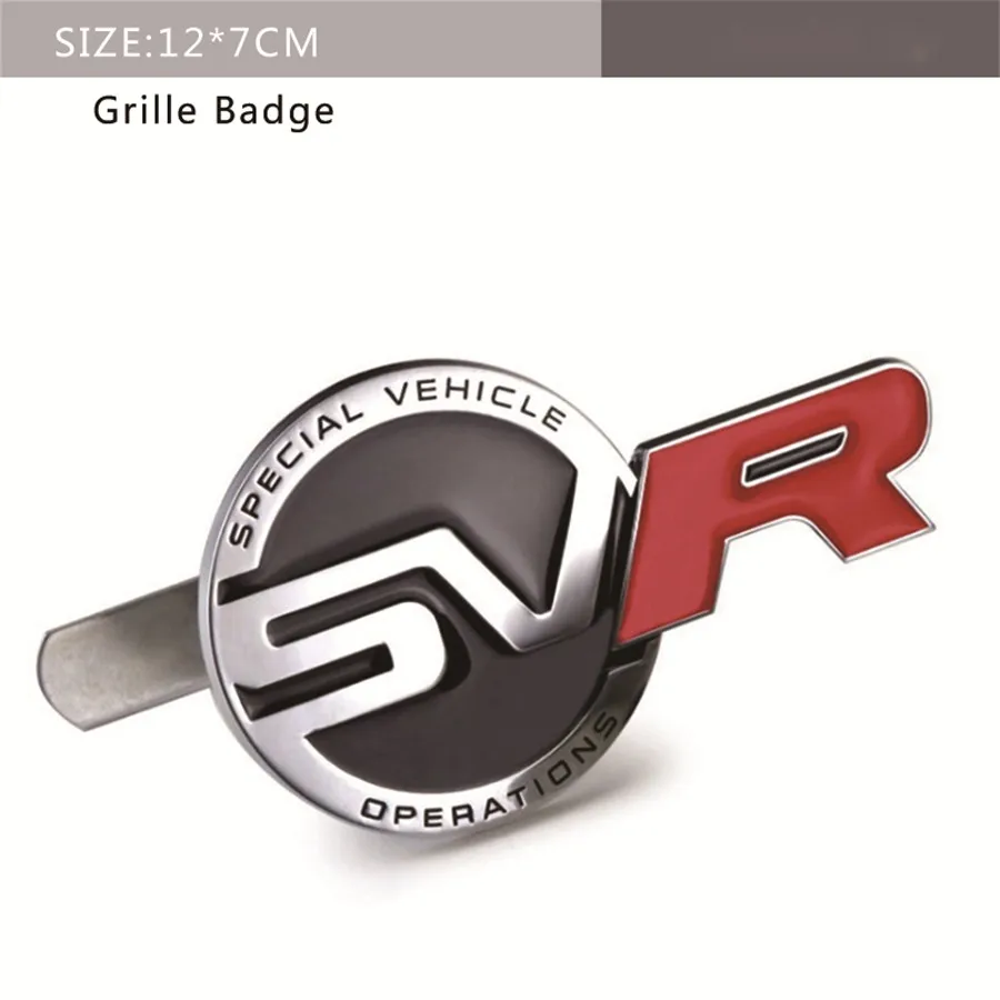 Авто решетка эмблема SV логотип круглая наклейка SVR значок наклейка металлическая для Land Rover Range Rover Discovery Vogue автомобильные аксессуары - Название цвета: Grille-SVR