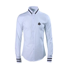 Весна и зима новые европейские и американские приливные металлический значок для мужской рубашки с длинными рукавами парикмахерские