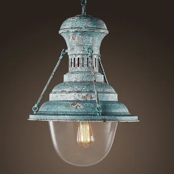 

old Pendant Lights Villa lighting lamp bar retro personality glass globe factory lighting personality pendant lamps LU8016