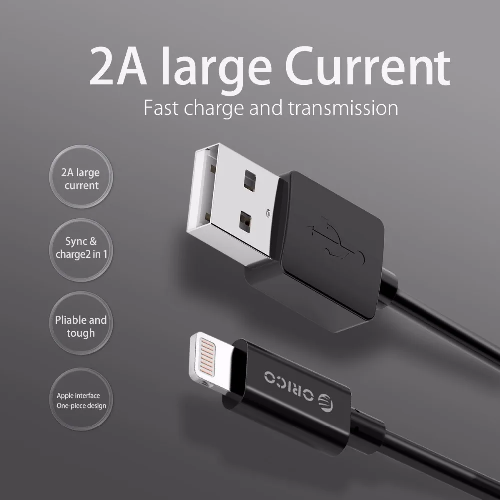 ORICO كابل يو اس بي ل فون 8 7 6 s زائد X باد شحن USB الإضاءة كابل مزامنة الهاتف المحمول شاحن الحبل البيانات محول 1 M