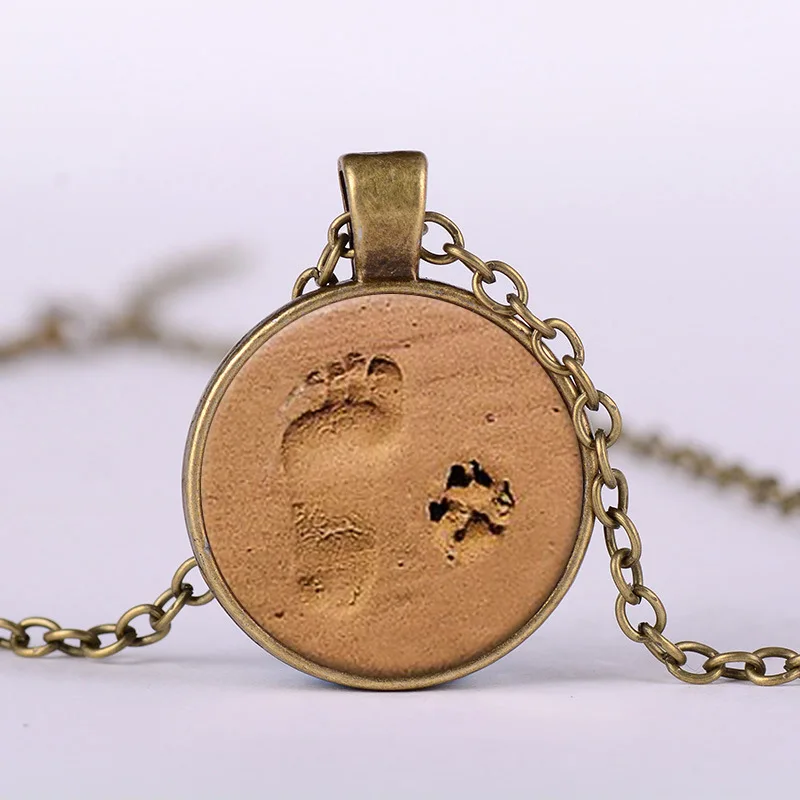 

Dog Paw Pendant Paw Print Jewelry Paw and Footprint Pendant Gift for Dog Lover Gift 8ND372
