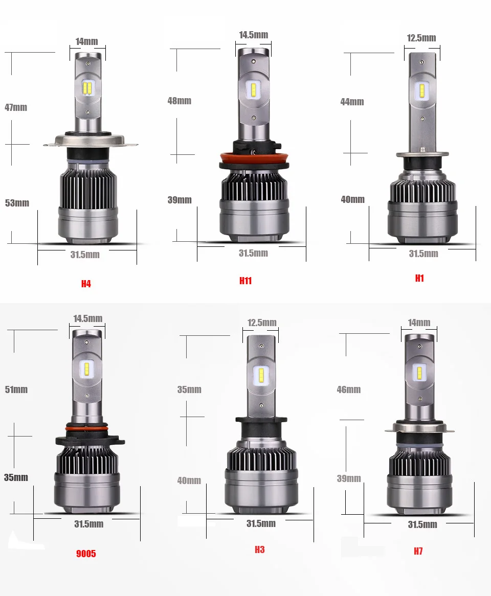 ANMINGPU 16000lm/пара точечные светодиодные лампы H7 H4 светодиодный лампы H1 H11 9005 9006 H8 880/881 5800 к авто светильник автомобильный светильник