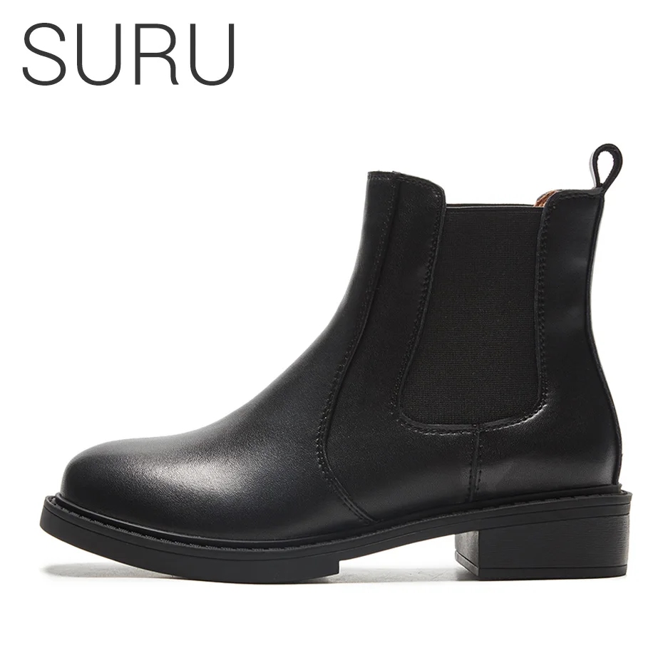 Noir En Cuir Suru D'hiver Black Bottines matte Chelsea Black Bottes Automne Femmes Véritable Ou OP80knw