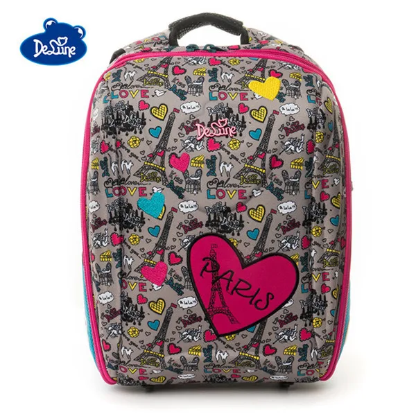 Delune/новые школьные сумки с рисунками из мультфильмов; рюкзак для девочек и мальчиков 5-9 лет; Детские ортопедические рюкзаки с машинками; Mochila Infantil; Класс 1-5 - Цвет: 7125