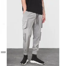 Wycbk Новая мужская одежда летние штаны для ног Свободные Комбинезоны с карманами брюки с металлической молнией свободного покроя с большим количеством карманов Брюки