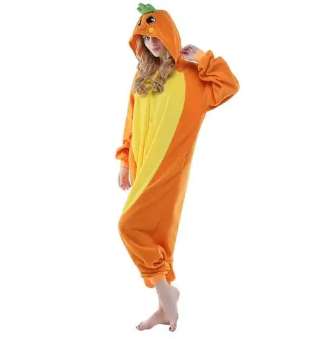 HKSNG New Adult Animal Cartoon Carrot Onesie Pajamas Cartoon Party Costumes Jumpsuits Christmas Gift Kigurumi