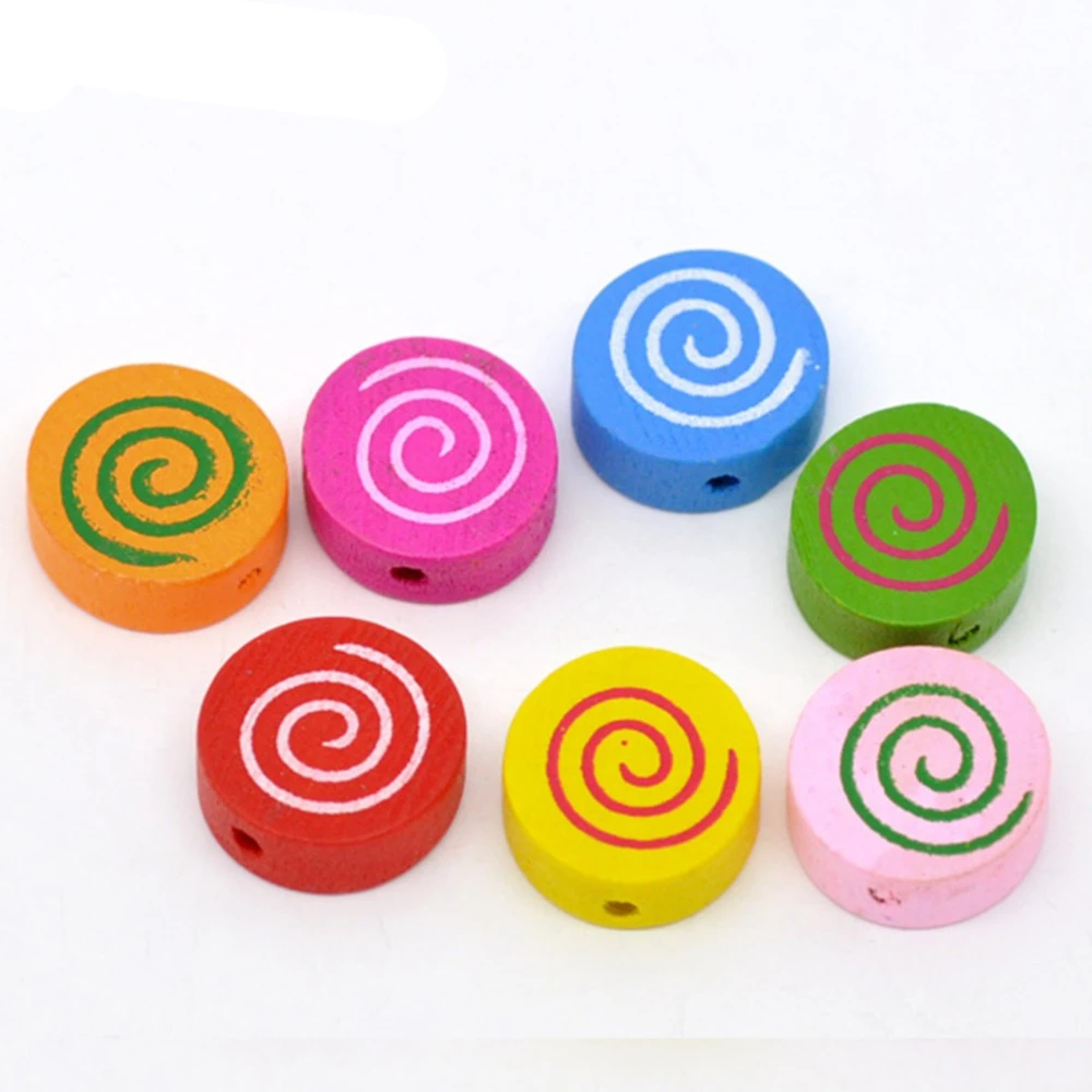 

DoreenBeads Hot DIY Craft Metarial Wood Spacer Beads Round Mixed Ripple Pattern About 16.0mm( 5/8") Dia, Hole: 2mm, 10 PCs