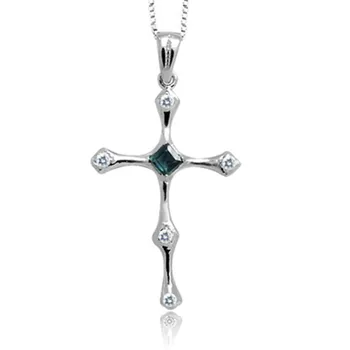 

Collier Collares Qi Xuan_Dark Blue Stone Cross Pendant Necklace_Real Necklace_Quality Guaranteed_Manufacturer Directly Sale