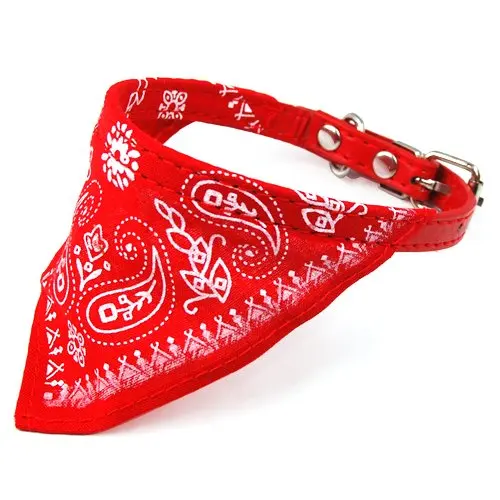 1 шт. милый Регулируемый для собаки шарф ошейник для щенка кошки бандана украшение шейный платок черный красный синий цвет - Цвет: Red