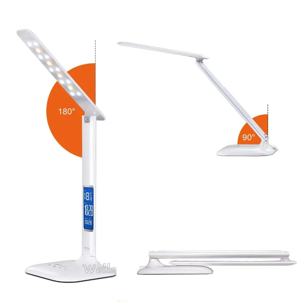 Conduziu a Lâmpada de Mesa com Display Lâmpada de Mesa Lâmpada de Leitura com Calendário Lâmpada de Escritório Portátil Relógio Flexível Moderno Pode Ser Escurecido Led 6 display led lâmpada de mesa led lâmpada