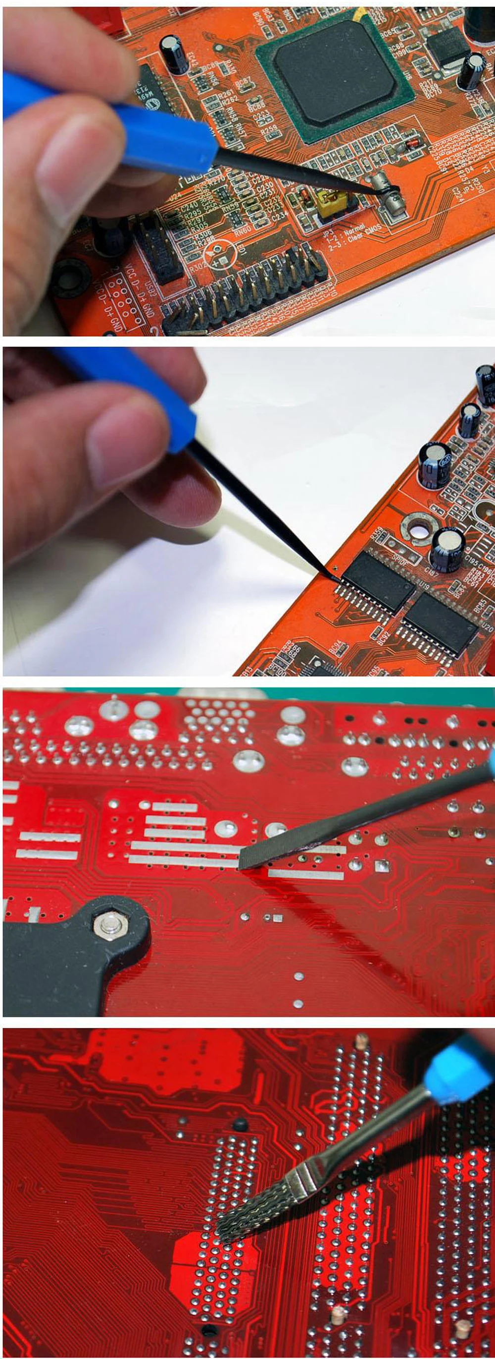 Fer à Souder Kit Carte De Circuit Imprimé circuit électronique Réparation Soudage Nettoyage Outils Set
