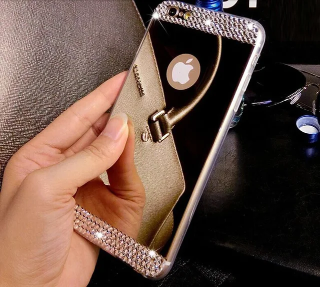 For Samsung Galaxy J1 J3 J5 J7 2016 S7 Edge S6 A3 A5 A7 Grand Prime Case Cover Rhinestone 3D Diamond Mirror TPU Soft Bling Cases