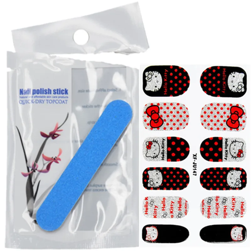 

YWK 5 Packs Full Cover KT Design Nail Art Foils Polish Stickers Adhesive Decals Manicure Wrap 9 Styles Optional