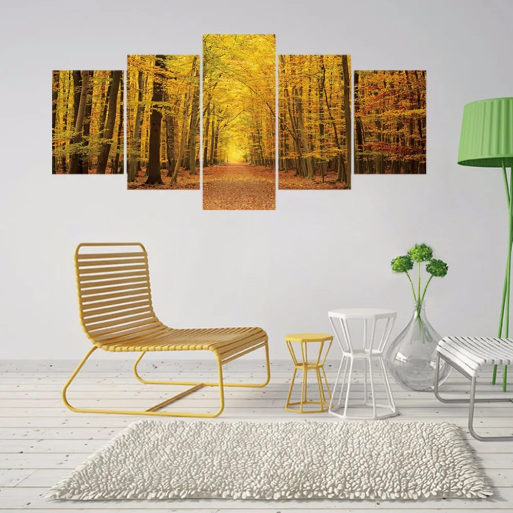 جديد 5 قطعة/المجموعة 3d الخريف شجرة الغابات مزيج ملصقات الحائط ذاتية اللصق diy pvc غرفة الفن جدارية ديكور المنزل أريكة الجدار ملصق