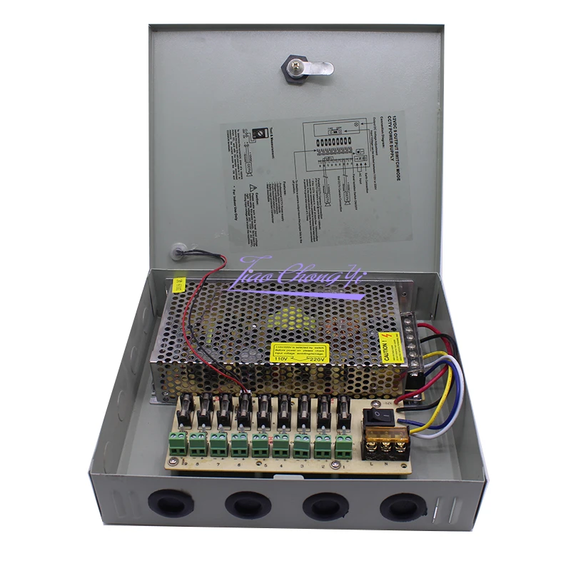 POWER SUPPLY Box FOR CCTV CAMERAS LED Strip Pixel 12V 5A 10A 20A 30A 4/9/18 Port 110V 220V