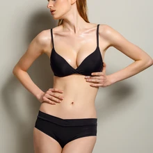 B25 бюстгальтер сексуальное нижнее белье с глубоким v-образным вырезом бесшовные регулируемые лямки и пуш-ап бюстгальтеры, нижнее белье черный 70B70C70D