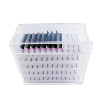 

Transparent Box 5 Layers Acrylic Eyelash Storage Box Makeup Display Container Eyelashes Holder Lash Case Eyelash Grafting Tools