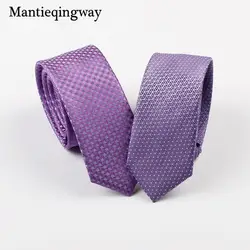 Mantieqingway Тощий шеи галстук для Для мужчин s Gravatas Corbatas костюмы Vestidos свадебные галстуки полиэстер Фиолетовый связей для Для мужчин