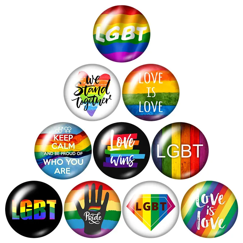Красивая футболка мужская ЛГБТ флажки «любовь» 10 шт Смешанные 12 мм/16 мм/18 мм/25 мм круглый стеклянный кабошон демонстрационный плоский задний вывод ZB1038
