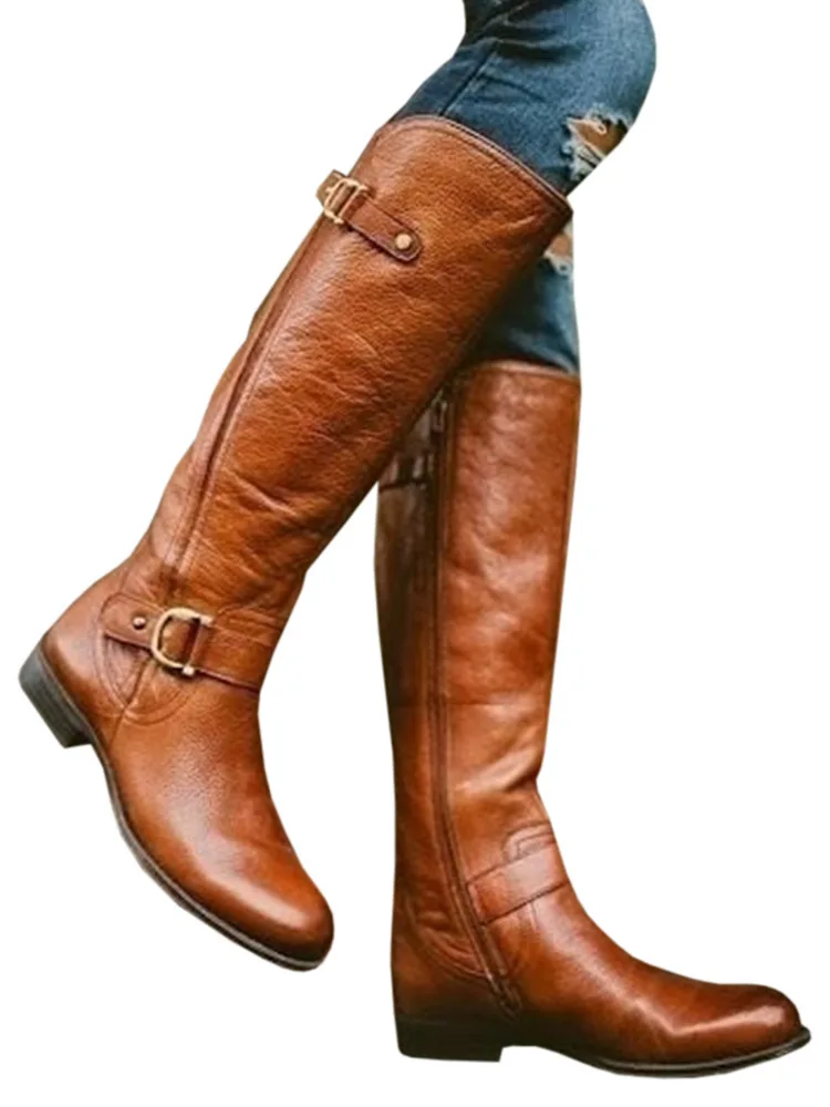 

Women Winter Shoes Knee High Boots Big Size High Quality Leather Brand Women Shoes Wool And Plush Women Winter Boots
