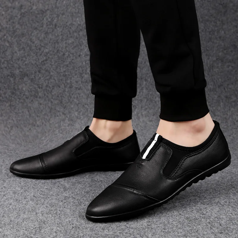 

Mens Loafers shoes outdoor Casual Driving Moccasins Business Men Shoes fashion Genuine Leather Men Boat Shoes size 38-46 L4
