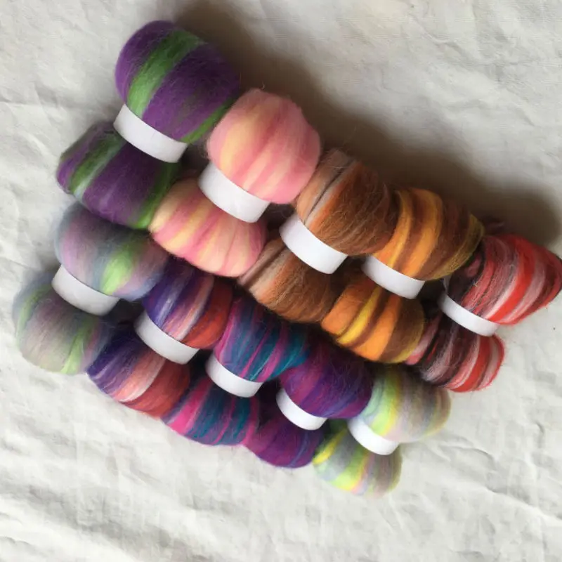 10colors Australia sheep 100% wool fiber needle felting wool for felt roving 10g/20g/50g/100g/color felting wool fibre