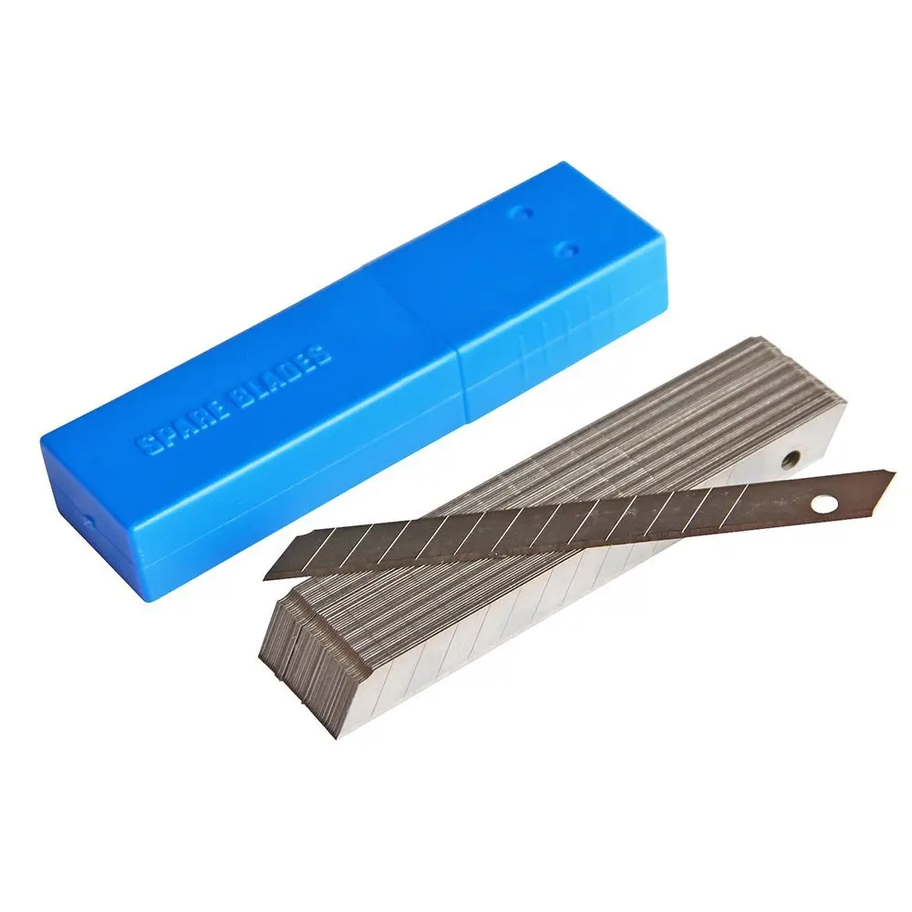 50Pcs each box 9mm 60 degree carbon steel art knife blade snap off vinyl film cutter 50Pcs each box 9mm 60 degree carbon steel art knife blade snap off vinyl film cutter