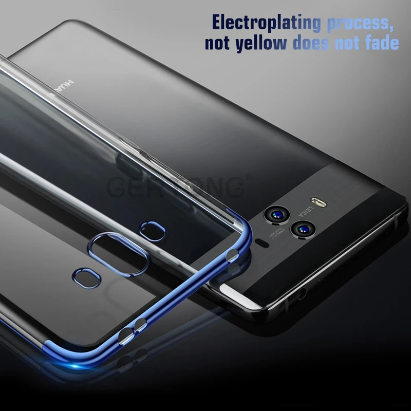 

Silicon Plating Clear Case For Huawei Mate 10 Lite Pro P10 Plus P8 P9 2017 2016 Nova 2i For Honor 9 V9 9i 7X 8 Lite Pro Fundas