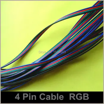 

100 Meters RGB Wire Tinned Copper 4 Pin AWG 22 Insulated PVC Extension LED RGB Strip Cable Black Green Red Blue Wire