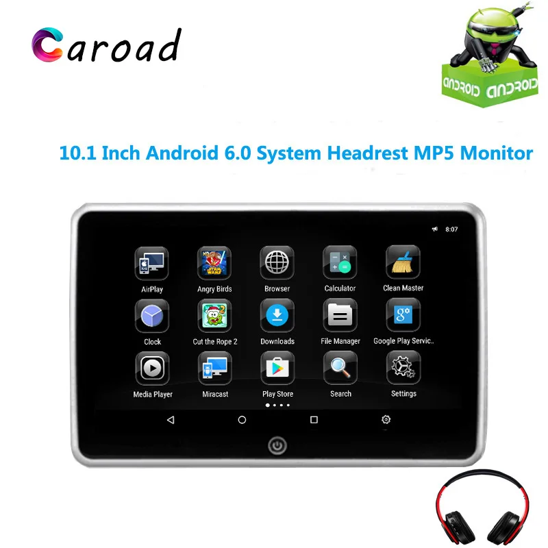 Caroad 10 1 дюймов Android 6 0 четырехъядерный процессор Автомобильный подголовник