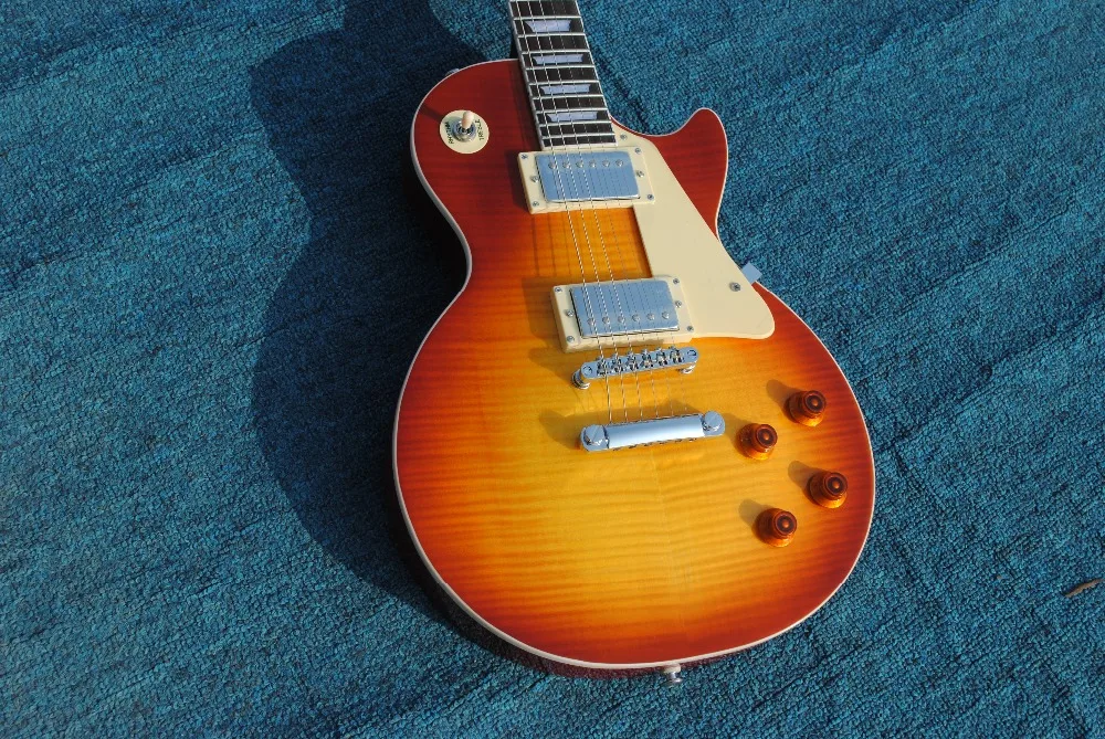 

2018 New guitar factory Chibson LP custom electric guitar blue flame maple top LP custom 1959 guitar Free Shipping LP guitar