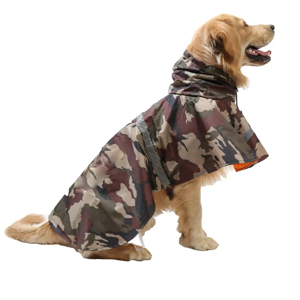Gomaomi Camouflage Pet Large Dog Raincoat Leisure Waterproof Clothes