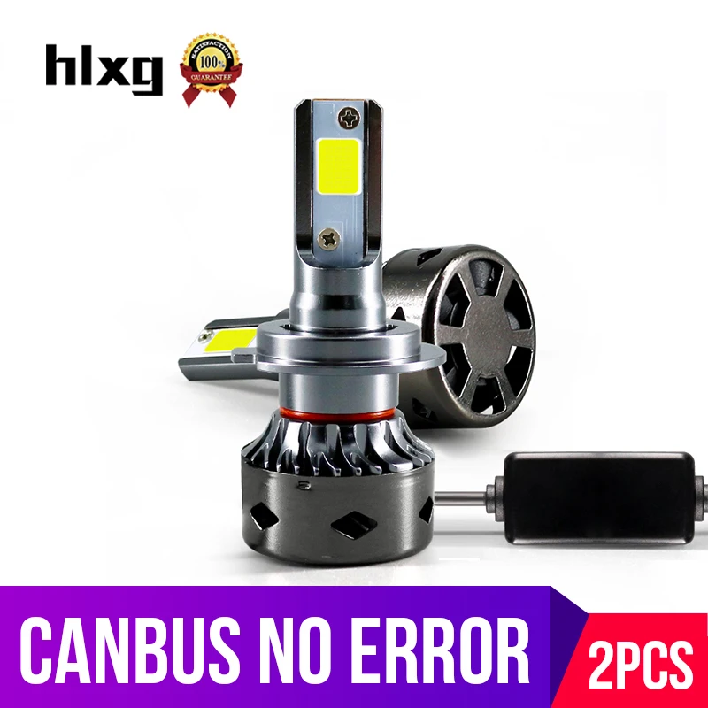 HLXG 2 шт. 12000LM H11 H1 H4 LED H7 Canbus без ошибок Автомобильные фары для автомобиля 6000K 9005 9006 H8