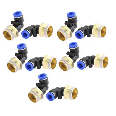 

10pcs 1/2BSP Male to 8mm Tube Elbow Connectors Quick Connect Fittings PL8-04